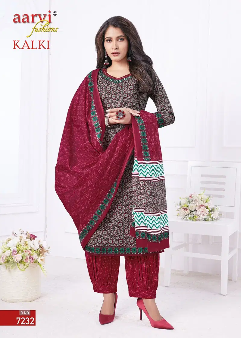 Aarvi Kalki Vol Printed Cotton Kurti Afghani Pant With Dupatta Wholesale Clothing Distributors In India
